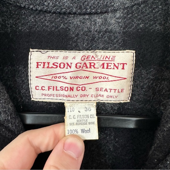 Filson Mackinaw Cruiser Jacket Gray Check Wool Size 36 - Picture 7 of 7
